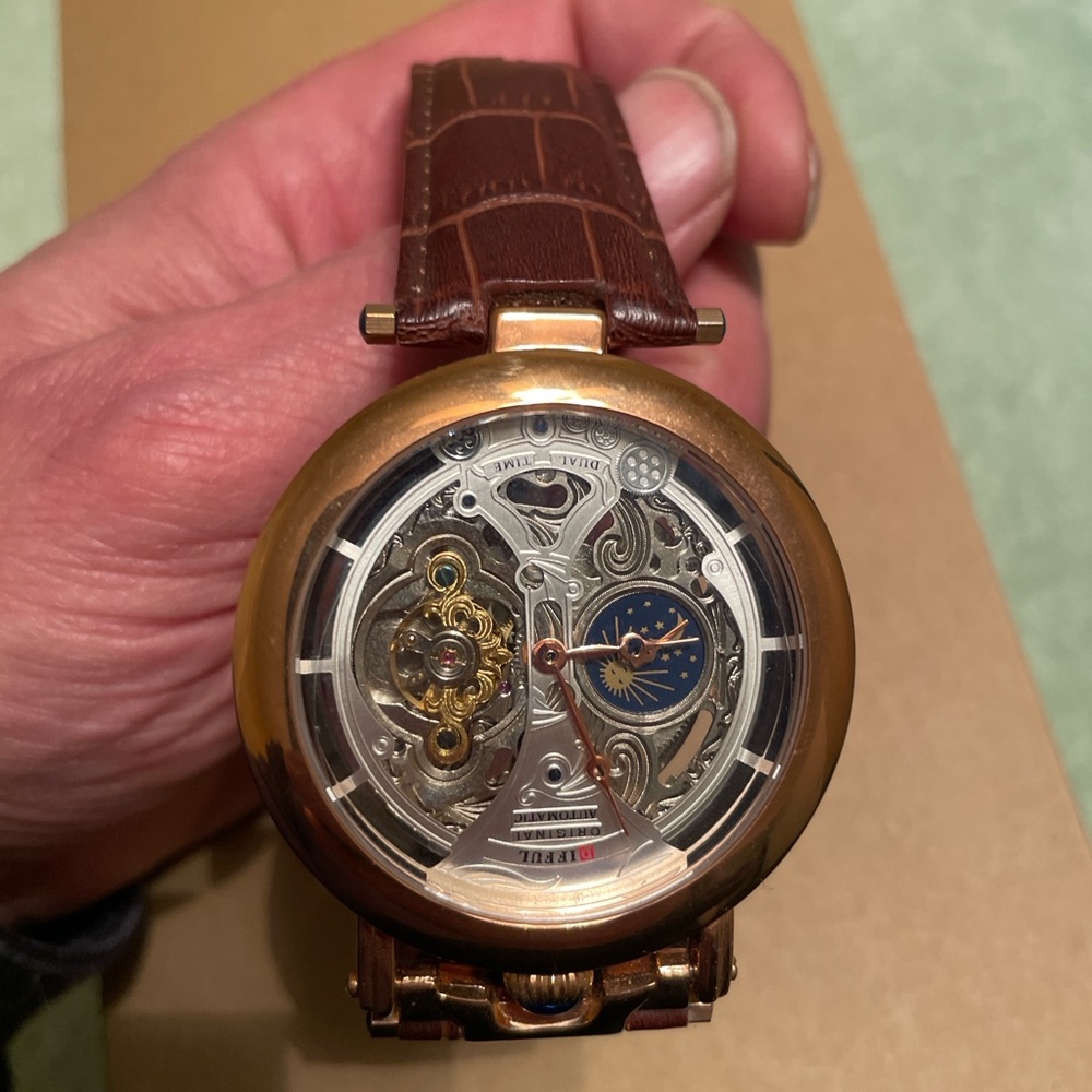 Difful Skeleton Automatic Mechanical Watch - Brow… - image 4